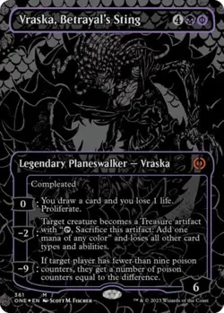 MTG English Vraska, Betrayal's Sting (Oil Slick Raised Foil) NM Foil - Image 1