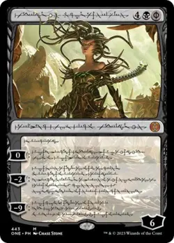 MTG English Vraska, Betrayal's Sting (Phyrexian) (Step-and-Compleat Foil) NM - Image 1