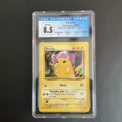 1999-2000 POKEMON BASE SET UNLIMITED YELLOW CHEEKS #58 PIKACHU CGC 8.5 - Image 1