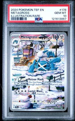 2024 POKEMON TEF EN-TEMPORAL FORCES ILLUSTRATION RARE #178 METAGROSS PSA 10 - Image 1