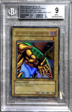 Yugioh 1st Ed. Left Arm Of The Forbidden One, BGS 9, Asian-Eng LOB-123 2002 (1) - Image 1
