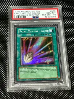 YUGIOH PSA 10 Fairy Meteor Crush PSV-063 Super Rare 1st Edition *3791 - Image 1