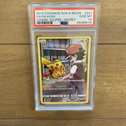 PSA 10 Pikachu Secret 241/236 Sun Moon Cosmic Eclipse Pokemon Card - Image 1