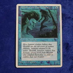 1995 Magic The Gathering Fourth Ed: Merfolk of the Pearl Trident (mtg124) Menges - Image 1