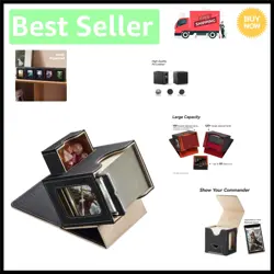 Stylish Black and Pale Gold MTG Deck Box - Perfect for Trading Card Collectors - Image 1