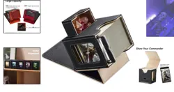 Stylish Black and Pale Gold MTG Deck Box - Perfect for Trading Card Collectors - Image 2