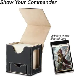 Stylish Black and Pale Gold MTG Deck Box - Perfect for Trading Card Collectors - Image 4