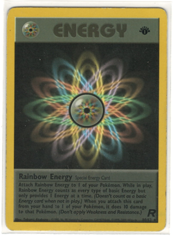 Rainbow Energy 80/82 1st Edition Team Rocket Pokemon Card LP/NM Vintage - Image 1