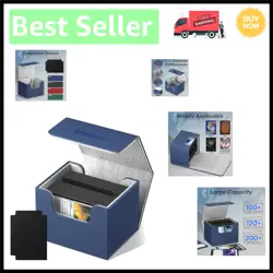 Elegant Waterproof Card Deck Box for 100+ Cards with Magnetic Closure in Blue - Image 1