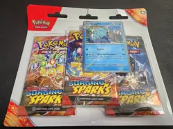 Surging Sparks 3 Pack Blister + Quagsire Foil Promo Pokemon Card - Image 1
