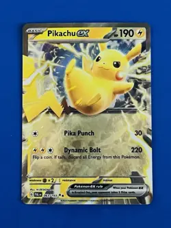 Pokemon TCG Pikachu EX Double Rare Holo Card Paldea Evolved 063/193 NM Condition - Image 1