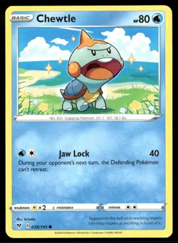 2020 Vivid Voltage Set Pokemon Card 038 Chewtle NM - Image 1
