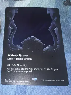 MTG Watery Grave Borderless Galaxy Foil Edge Of Eternities 0381 - Image 2
