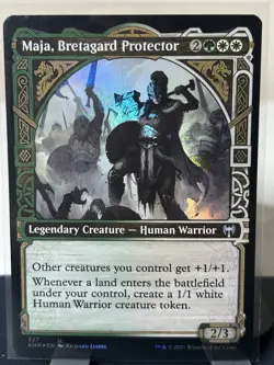 MTG: Maja, Bretagard Protector (Showcase) Kaldheim Foil Green White Border Art - Image 1