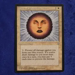 1995 Magic The Gathering Ice Age Circle of Protection: Blue (mtg24) Pete Venters - Image 1