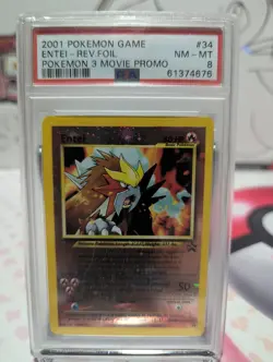 Pokemon TCG Entei Pokemon 3 Movie Promo #34 PSA 8 Reverse Holo - Image 1