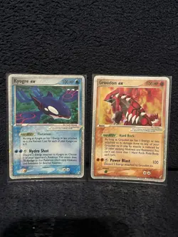 2006 POKEMON EX CRYSTAL GUARDIANS HOLO KYOGRE #95 & GROUNDON #93 - Image 1