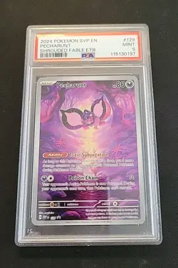 2024 Pokemon Shrouded Fable ETB PECHARUNT 129 Black Star Promo PSA 9 - Image 2