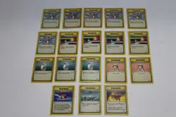 Pokemon Lot of 18 Trainer Cards Bill 91/102, Gust of Wind 93/102, Switch & More - Image 1