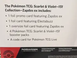 *RARE* *ERROR* Pokemon TCG 151 Zapdos Ex Collection Box (Electabuzz Missing!) - Image 3