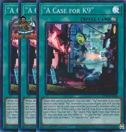 Yugioh! 3x "A Case for K9" JUSH-EN040 Super Rare 1st Ed NM - Image 1