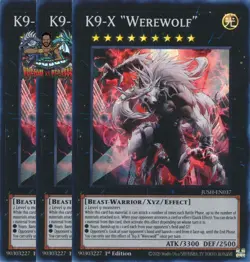 Yugioh! 3x K9-X "Werewolf" JUSH-EN037 Super Rare 1st Ed NM - Image 1