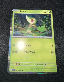 Pokemon Black Bolt White Flare 001/086 Snivy Foil Holo Poster Collection Promo - Image 2