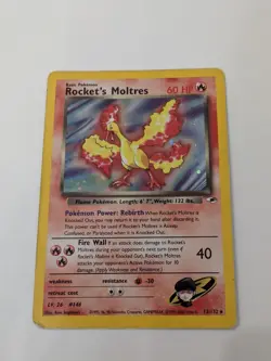 Pokemon TCG Rockets Moltres Holo Rare Card 12/132 Gym Heroes - Image 1