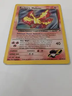 Pokemon TCG Rockets Moltres Holo Rare Card 12/132 Gym Heroes - Image 2