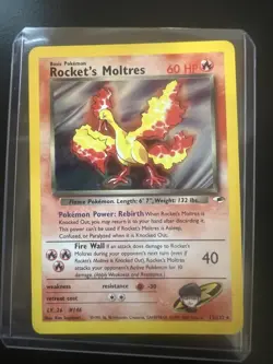 Pokemon TCG Rockets Moltres Holo Rare Card 12/132 Gym Heroes - Image 4