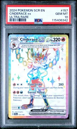2024 POKEMON SCR EN-STELLAR CROWN ULTRA RARE #157 CINDERACE EX PSA 10 - Image 1