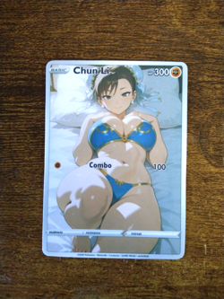 Beautiful Waifu Card - Chun Li Bedtime - Goddess ACG Custom DIY Fan Art Card - Image 1