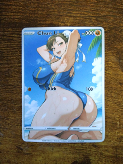 Beautiful Waifu Card - Chun Li Swim - Goddess ACG Custom DIY Fan Art Card - Image 1