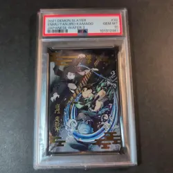 Psa10 2021 Demon Slayer: Kimetsu No Yaiba Enmu/Tanjiro Wafer Card 32 - Image 1