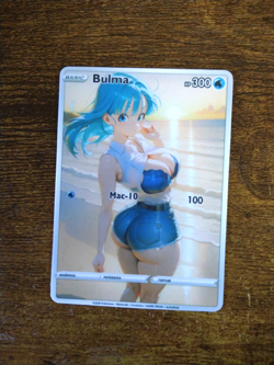 Beautiful Waifu Card - Bulma Beach Walk - Goddess ACG Custom DIY Fan Art Card - Image 1