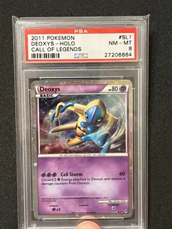 Pokemon PSA 8 Deoxys SL1 Heartgold & SoulSilver Call of Legends Holo Rare Mint - Image 1