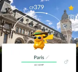 Shiny Summer Hat Pikachu Paris Background Pokemon Go - Image 1