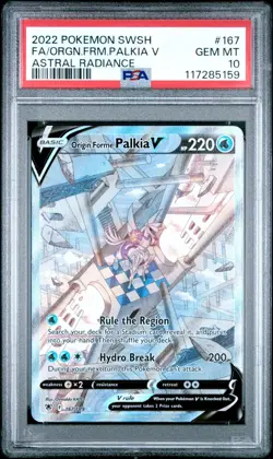 Pokemon Origin Forme Palkia V 167/189 Alternate Art Astral Radiance PSA 10 - Image 1