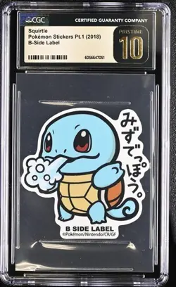 2018 B-Side Label Pokemon Stickers Squirtle CGC Pristine 10 Graded - Image 1