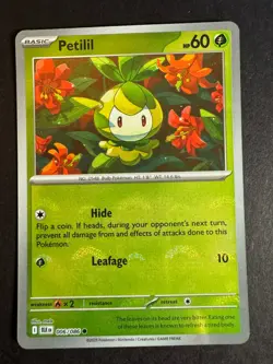 Petilil Poke Ball Holo 006/086 Pokemon Scarlet & Violet Black Bolt Near Mint - Image 1