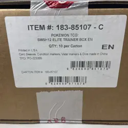 Pokemon Sword & Shield: Silver Tempest Elite Trainer Box Case of 10 Sealed ETBs - Image 1