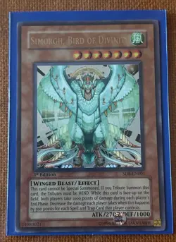 Yugioh Simorgh Bird of Divinity SD8-EN001 1ST ULTRA (NM) - Image 1