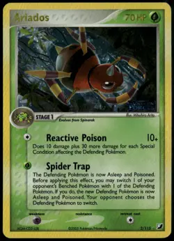Ariados Reverse Holo 2/115 ex Unseen Forces 2005 LP Pokemon Card - Image 1