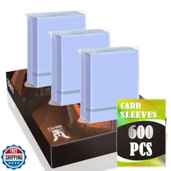 YMluky 600PS Clear Trading Card Sleeves, Baseball Card Sleeves Perfect Fit fo - Image 1