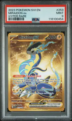 2023 POKEMON SVI EN-SCARLET & VIOLET HYPER RARE #253 MIRAIDON EX PSA 9 - Image 1