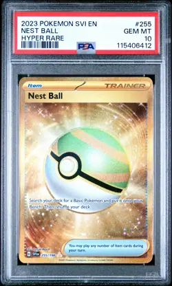 2023 POKEMON SVI EN-SCARLET & VIOLET HYPER RARE #255 NEST BALL PSA 10 - Image 1