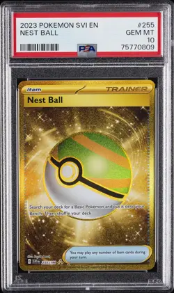 2023 POKEMON SVI EN-SCARLET & VIOLET HYPER RARE #255 NEST BALL PSA 10 - Image 1