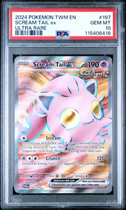 2024 POKEMON TWM EN-TWILIGHT MASQUERADE ULTRA RARE #197 SCREAM TAIL EX PSA 10 - Image 1