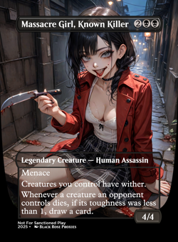 Massacre Girl, Known Killer - MTG Anime Custom - Playtest - Image 1