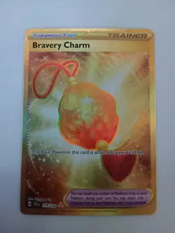 Bravery Charm 175/142 Hyper Rare Gold Pokemon Stellar Crown Pack Fresh - Image 1